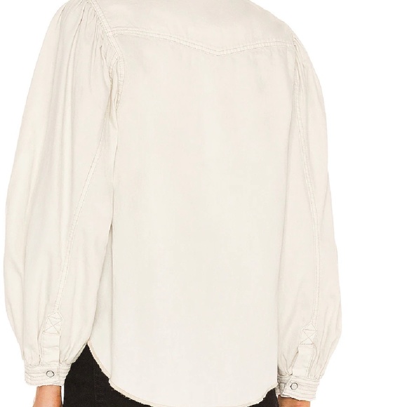 Free People With Love Top Size M Worn White Wash - Picture 2 of 9